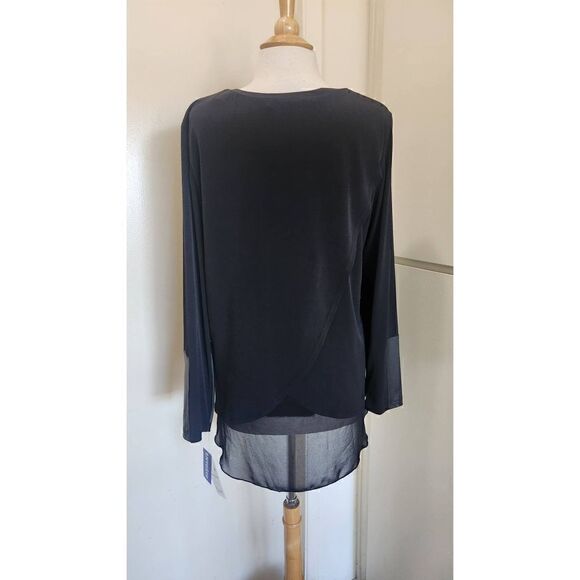 Peter Nygard Knit Black/Black Tunic Length Long Sleeve Pullover, NWT, M - Picture 6 of 10